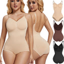 Seamless Backless Bodysuit Shapewear for Women with Open Crotch & Tummy Control