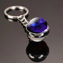 Zodiac Glass Ball Constellation Keychain - Unique Astrology Design  ourlum.com Aquarian luminous  