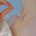 Luxury Zircon Star Pendant Necklace for Women - Elegant Fashion Jewelry Gift  ourlum.com AY5675701AY  