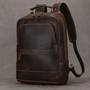 Men's Retro Crazy Horse Leather Backpack for 15.6 Inch Laptop