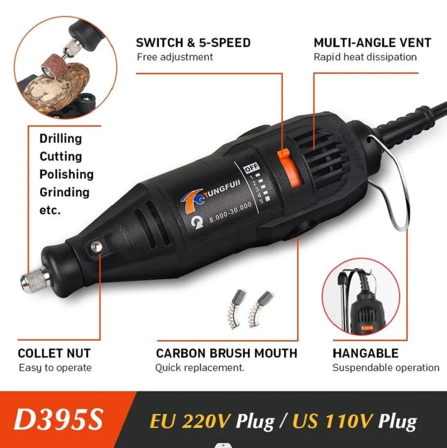 Mini Electric Drill 130W Drilling Machine 30000rpm Variable Speed Rotary Tools Electric Engraver For Dremel 4000 3000  ourlum.com   