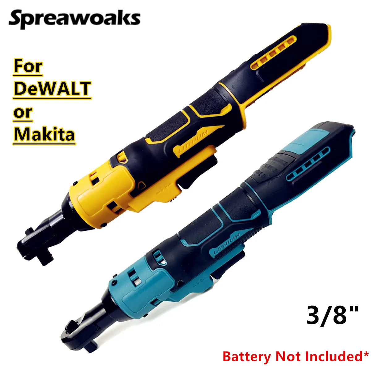 Cordless 3/8" Electric Ratchet Wrench – 220N.M Torque for Dewalt & Makita Batteries