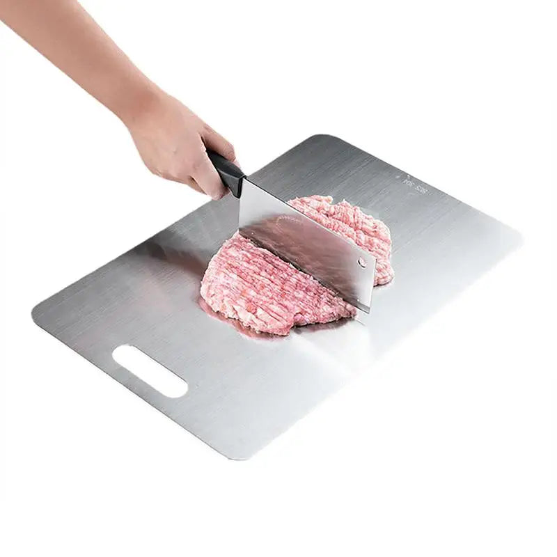 Titanium Cutting Boards for Kitchen Double-Sided Chopping Board 304 Stainless Steel Food Cutting Mat Serving Tray for Cooking