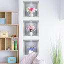 3 Pcs 3D Three-Dimensional Simulation Window Flower Wall Sticker Vase Household Decor