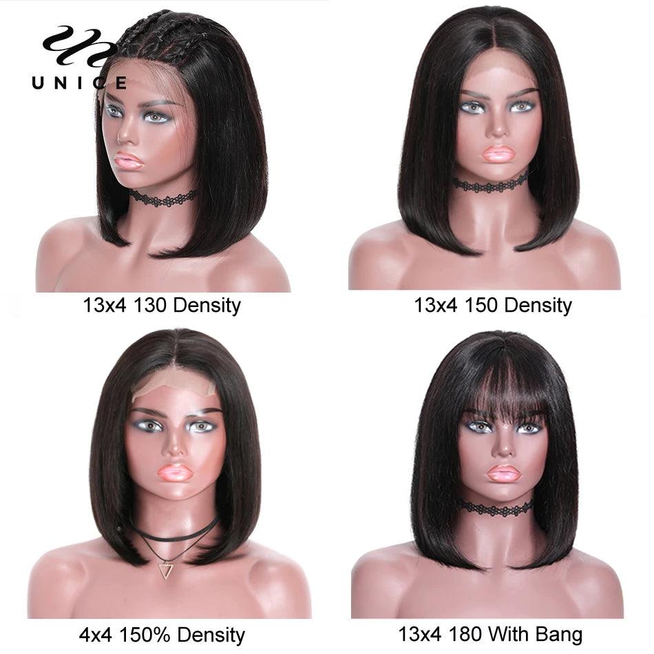 Effortless Elegance: UNice Straight Bob Lace Front Human Hair Wig - Easy-to-Style & Go  ourlum.com   