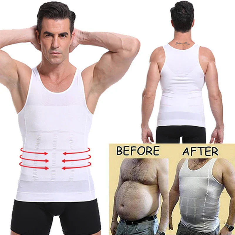 Men's Slimming Compression Corset Vest for Tummy Control & Waist Shaping