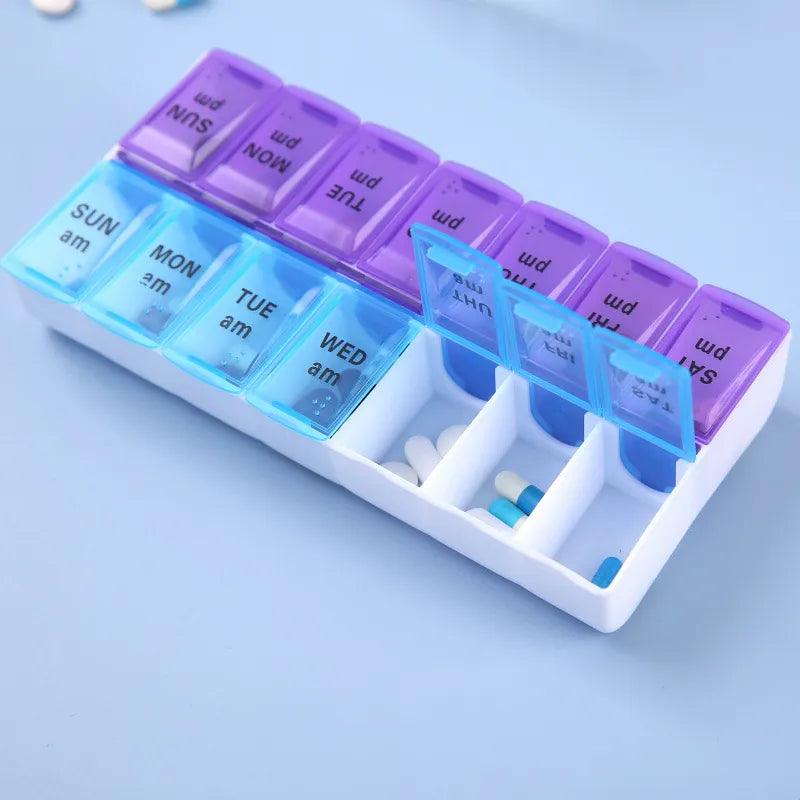 Portable Weekly Pill Organizer Case - Efficient Medication Storage Box