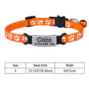 Adjustable Personalized Nylon Cat Collar with Bell and Safety Tag  ourlum.com Orange S 19-32cm 