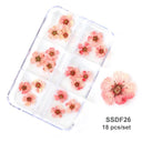 12/18Pcs/box 3D Dried Flowers Nail Art Decorations Dry Floral Bloom Stickers DIY Manicure Charms Designs For Nails Accessories  ourlum.com SSDF26  