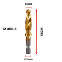 Hex Shank Titanium Plated HSS Tap Drill Bit Set for Metalworking