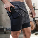 Men's Camo 2-in-1 Quick-Dry Training Shorts for Summer Fitness and Jogging