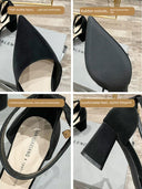 Chunky Heel Black Women's Shoes French Winter Style 2022