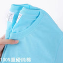 100% Cotton T-Shirt Men Women Solid Color O Neck Tops M-4XL