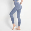 Sleek High-Waisted Yoga Leggings for Women - Premium Fitness Wear  ourlum.com BlueGrey M 