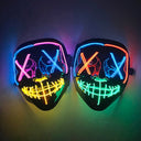 Halloween LED Purge Neon Light Up Mask With LED Gloves