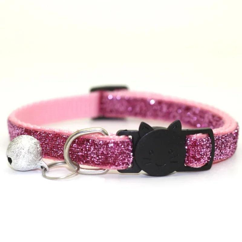 Reflective Cat Collar with Breakaway Safety Clasp & Bell Decoration  ourlum.com Pink One Size 