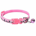 Colorful Cats Pattern Bell Collar: Stylish and Safe Pet Accessory  ourlum.com Scarlet  