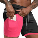 Men's 2 in 1 Running Shorts Gym Workout Quick Dry Sportswear