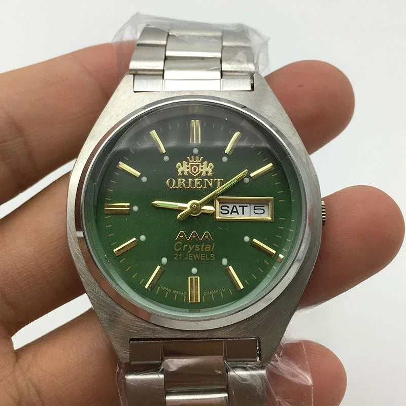 36mm The Orient Double Lions Top Brand Japanese Quartz Movement Watch for Men - Waterproof and Stylish Timepiece  OurLum.com GREEN  