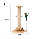 Wooden Cat Turntable Toy with Sisal Scratching Board and Grab Column  ourlum.com L  