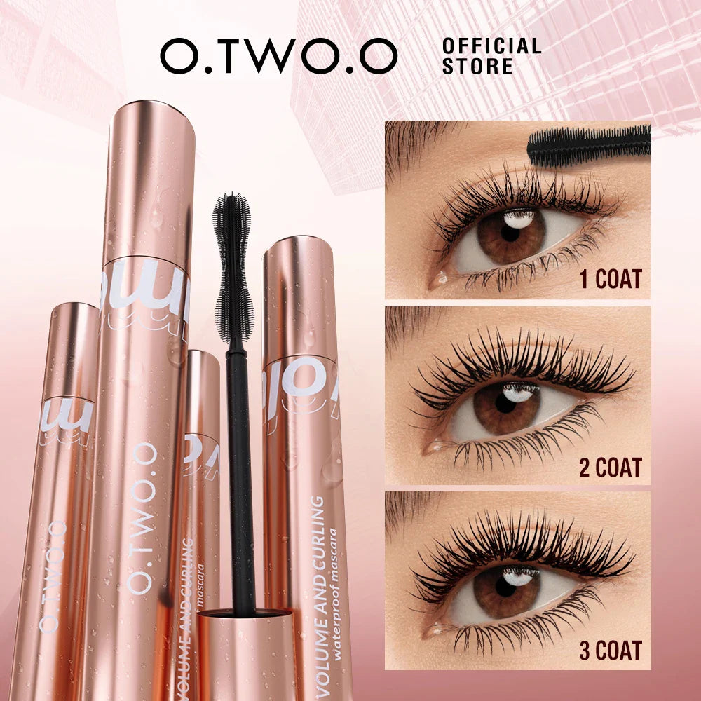 O.TWO.O Mascara Waterproof 4D Silk Fiber Curling Volume Lashes Thick Lengthening  Nourish Eyelash Extension High Quality Makeup  ourlum.com   