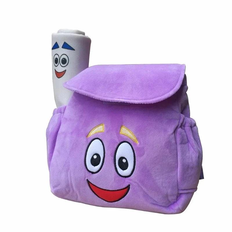 1pcs Dora Explorer Backpack Rescue Bag with Map,Pre-Kindergarten Toys Purple Xmas Girls Back to School Gifts