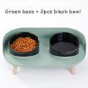 Adjustable Cat Double Bowls Feeder for Healthy Pet Eating  ourlum.com Green-2b  