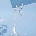 2023 Korean New Light Luxury Zircon Moon Star Earrings