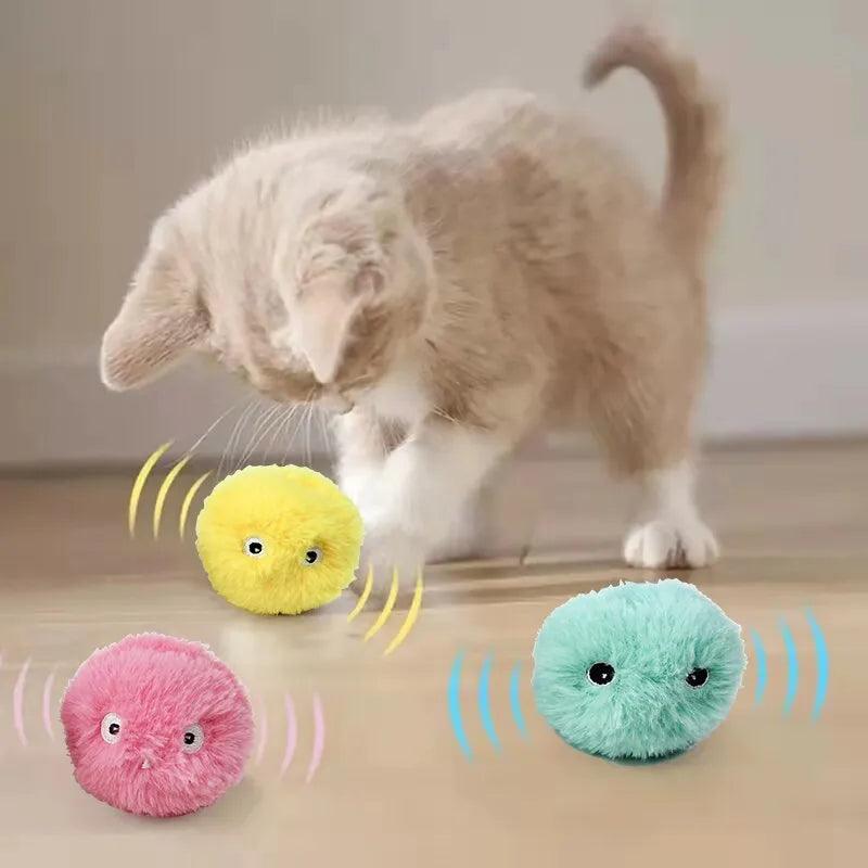 Interactive Catnip Plush Squeak Ball Toy: Touch-Sound Training for Smart Cats  ourlum.com   