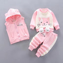 Cozy Winter Hooded Outerwear Set for Baby Boys and Girls  ourlum.com Pink 2 12M 