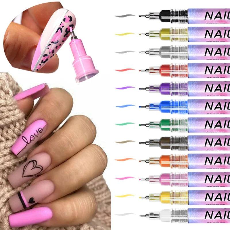 Gel Nail Art Pen Set: Precision Brush Marker for Manicure Art