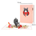 3D Animals Pop-up Cards: Butterflies, Unicorns, Cats & Dogs Gift  ourlum.com cat rose  