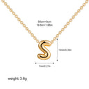 3D Bubble Initial A-Z Alphabet Mini Necklace for Women Girls Dainty Gold Plated Tiny Letter Stainless Steel Jewelry Bijoux Gift