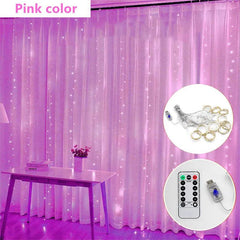 LED Curtain Lights with Remote Control: Festive Christmas Fairy Garland - Illuminate Your Space