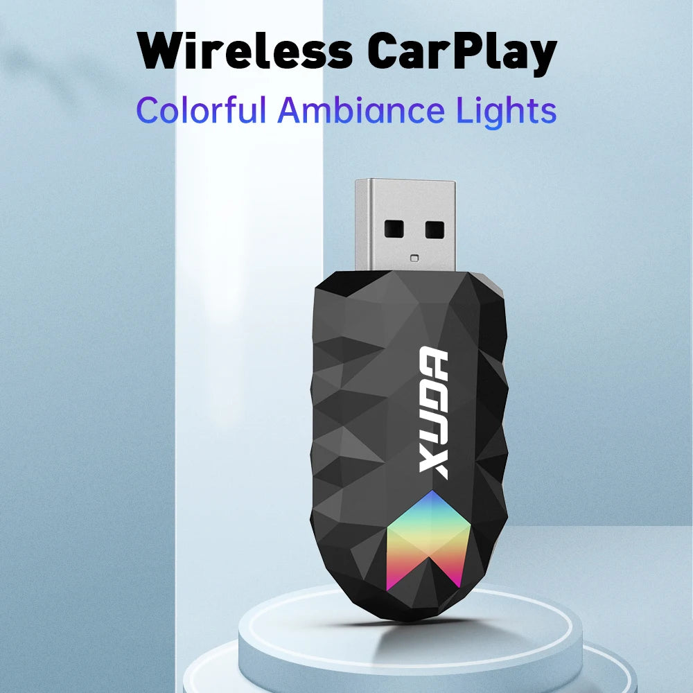 XUDA 2in1 Wireless CarPlay AI Mini Box Android Auto Box Plug&Play Automatic Connection Compatible with 99% of Cars For Car Radio