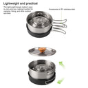 Outdoor Portable Camping Cookware Set - Stainless Steel Cookware