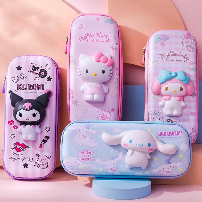 Sanrio Cute Character Pencil Case Set - School and Office Stationery Organizer  ourlum.com   