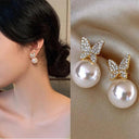 Chic Korean Claw Stud Earrings with Irregular Pearls