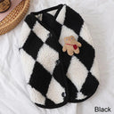 Fashion Plaid Fleece Dog Vest: Cute Winter Yorkies Outfit  ourlum.com black S 