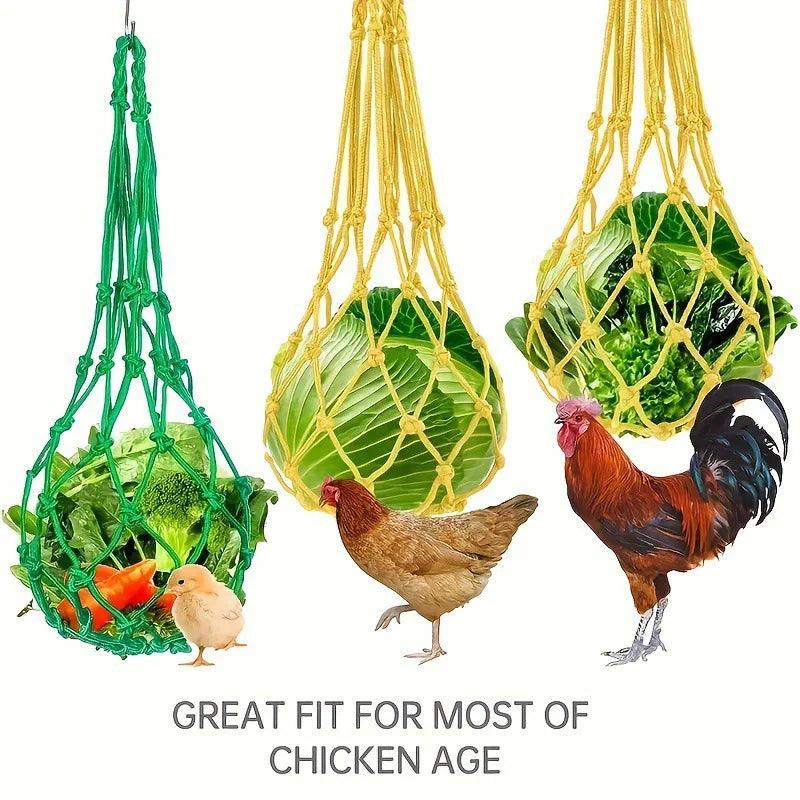 Chicken Vegetable Poultry Fruit Feeder Hanging Mesh for Coop  ourlum.com Red  