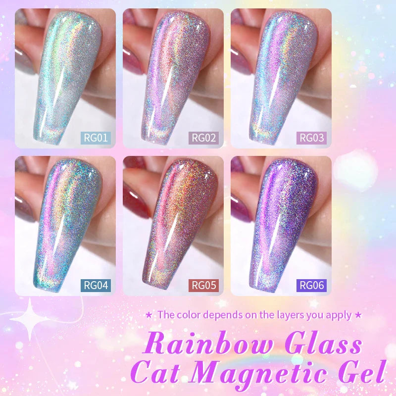9D Cat Magnetic Gel Nail Polish: Pink Purple UV Varnish for DIY Art