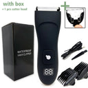 Men's Groin Hair Trimmer Waterproof Wet Dry Groomer Razor