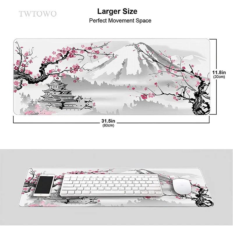 Japanese Cherry Blossom XL Gaming Mousepad: Upgrade Your Setup  ourlum.com   