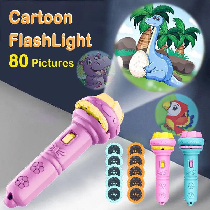 Cartoon Projection Flashlight: Creative Children's Toy Projector - Fun Night Light  ourlum.com   