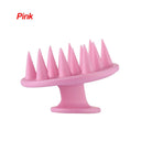 Silicone shampoo scalp hair massager shampoo massage comb bath massage brush scalp massager hair shower brush comb care tool  ourlum.com pink  