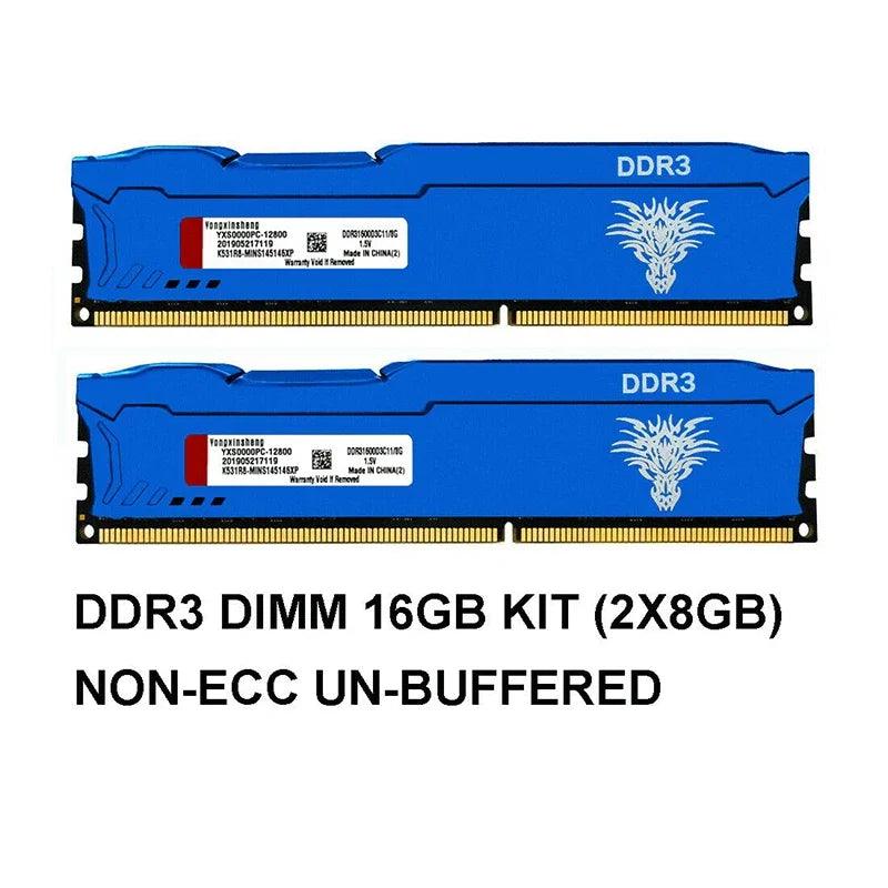 Blue DDR3 RAM 1600MHz 1866MHz CL11 Desktop Memory Dual Channel  ourlum.com Blue-DDR3-2X8G1866  