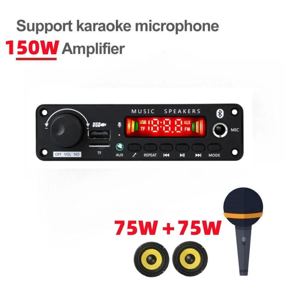 Bluetooth Amplifier Board: Karaoke Microphone Car Audio Player  ourlum.com   