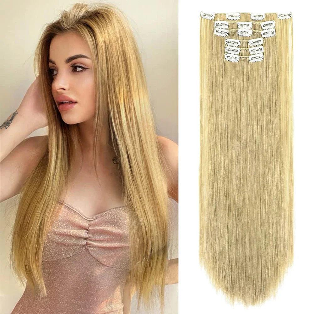 Black Ombre Heat Resistant Hair Extensions for Women