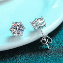 Starlight Elegance Silver Star Stud Earrings Dazzling Zircon Design