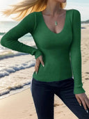 Cozy V Neck Pullover Sweater for Effortless Style Wear